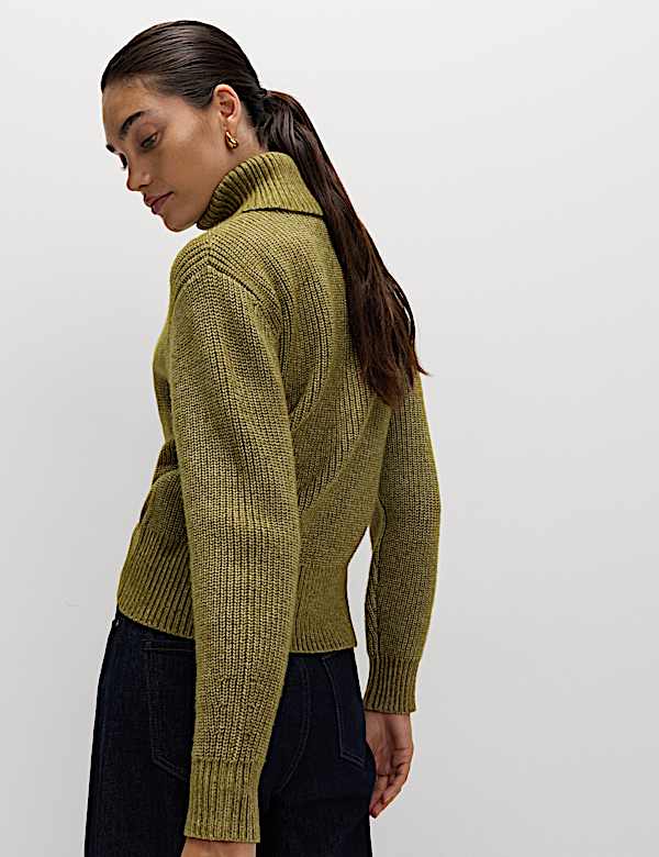 Cloud-yarn Ribbed Roll Neck Jumper - KG