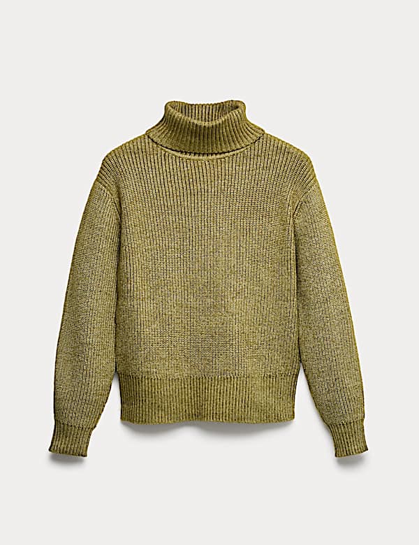 Cloud-yarn Ribbed Roll Neck Jumper - KG