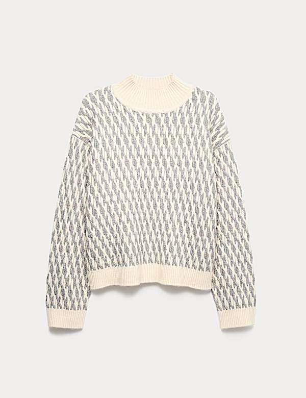 Cloud-Yarn Twisted Cable High Neck Jumper - CA