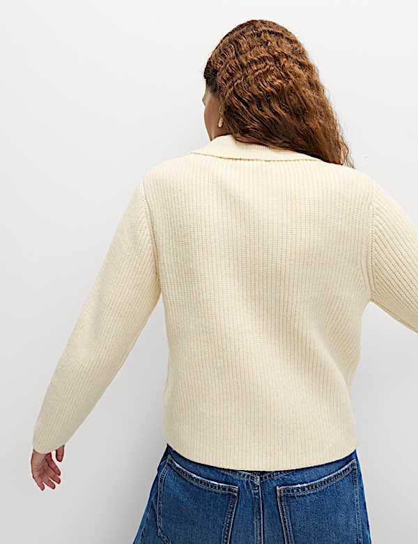 ז'קט סרוג מצמר אוורירי עם כיסים - IL