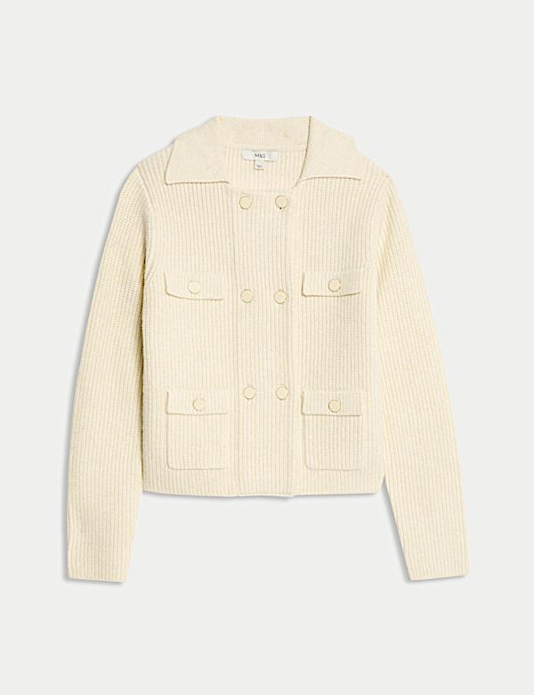 ז'קט סרוג מצמר אוורירי עם כיסים - IL