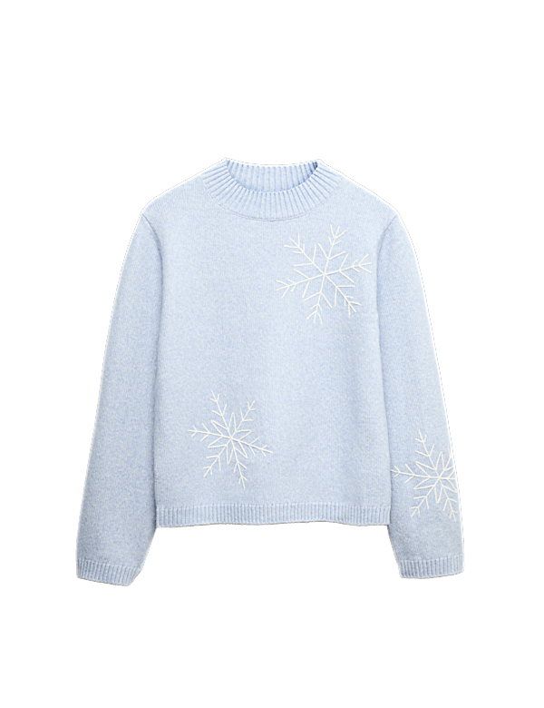 Cloud-Yarn Embroidered Crew Neck Jumper
