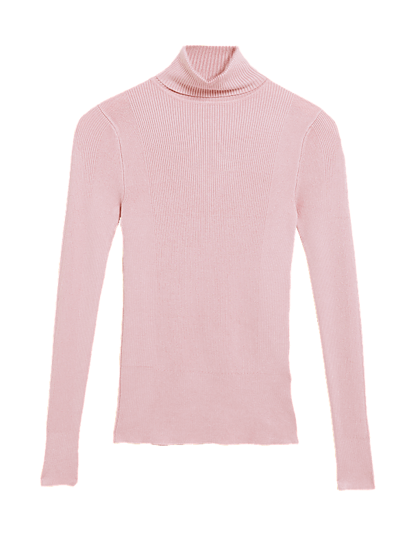 Viscose Mix Textured High Neck Jumper