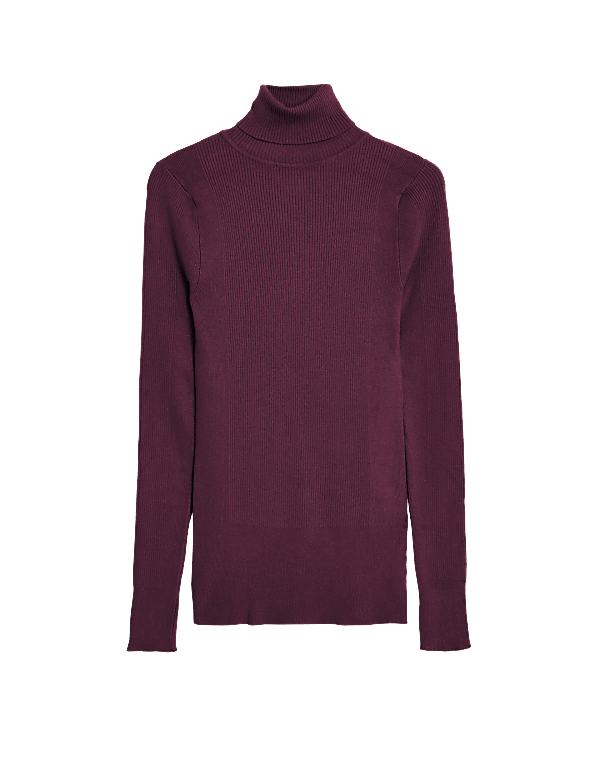 Viscose Mix Textured High Neck Jumper