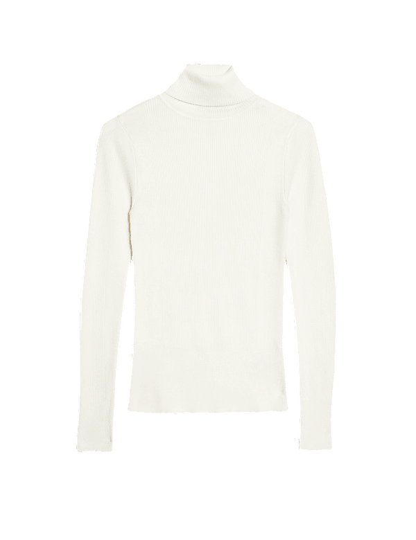 Viscose Mix Textured High Neck Jumper