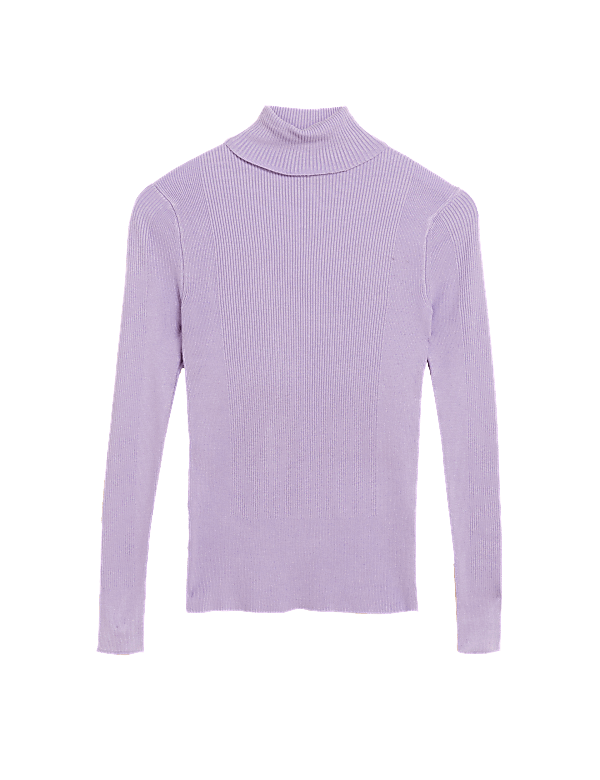 Viscose Mix Textured High Neck Jumper