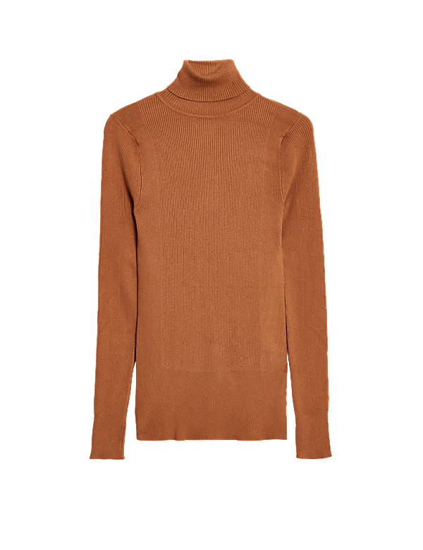 Viscose Mix Textured High Neck Jumper