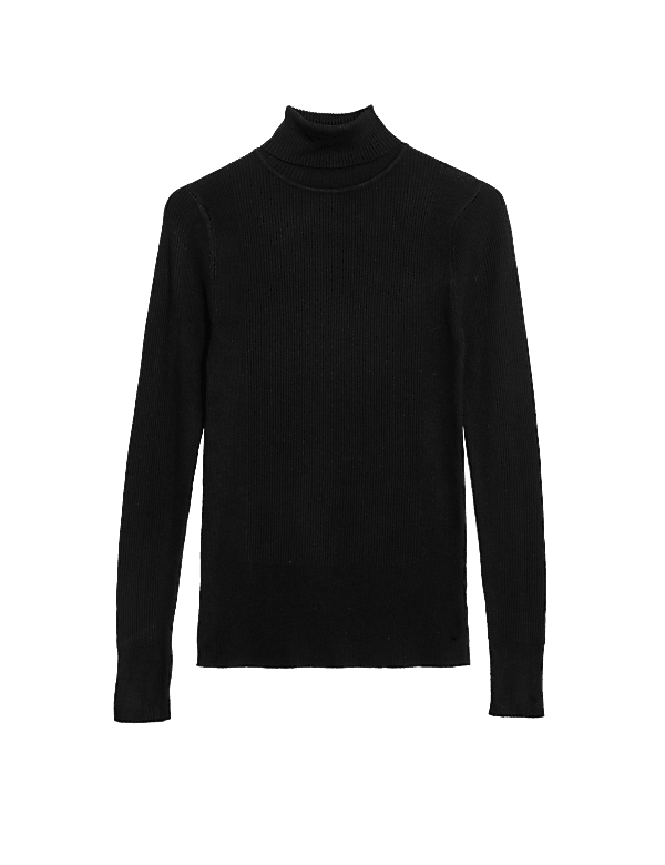 Viscose Mix Textured High Neck Jumper