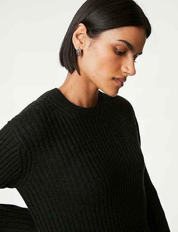Ribbed Knitted Midi Dress