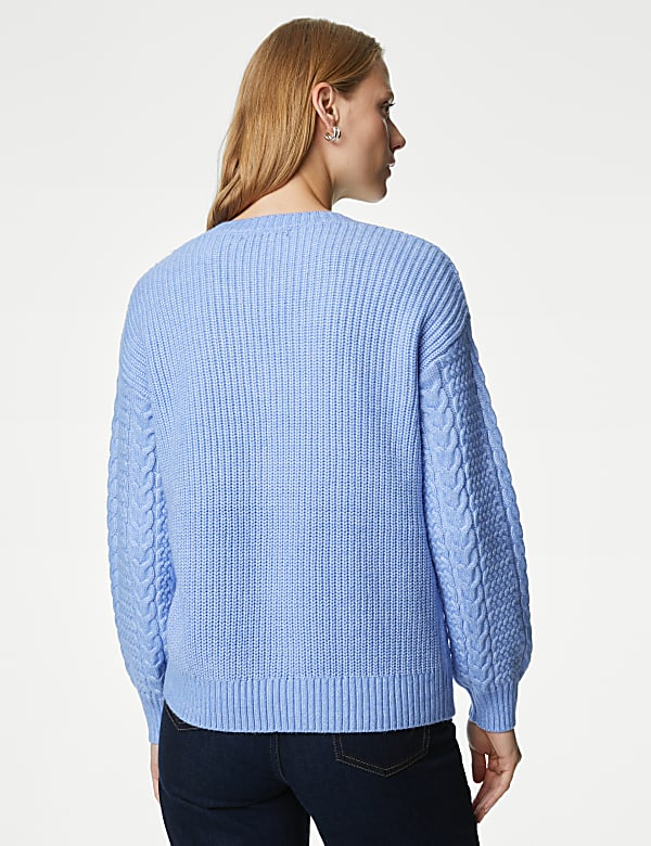Cable Knit V-Neck Jumper