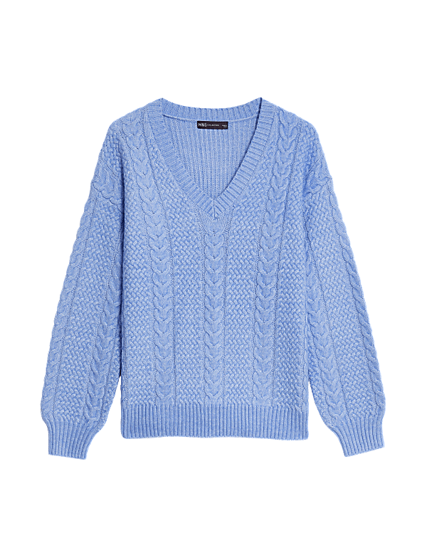 Cable Knit V-Neck Jumper