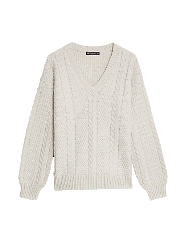 Cable Knit V-Neck Jumper
