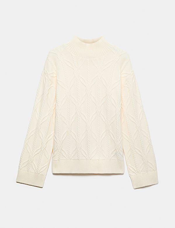 Jumper Berleher Tinggi Rajut Kabel Cloud-Yarn - ID
