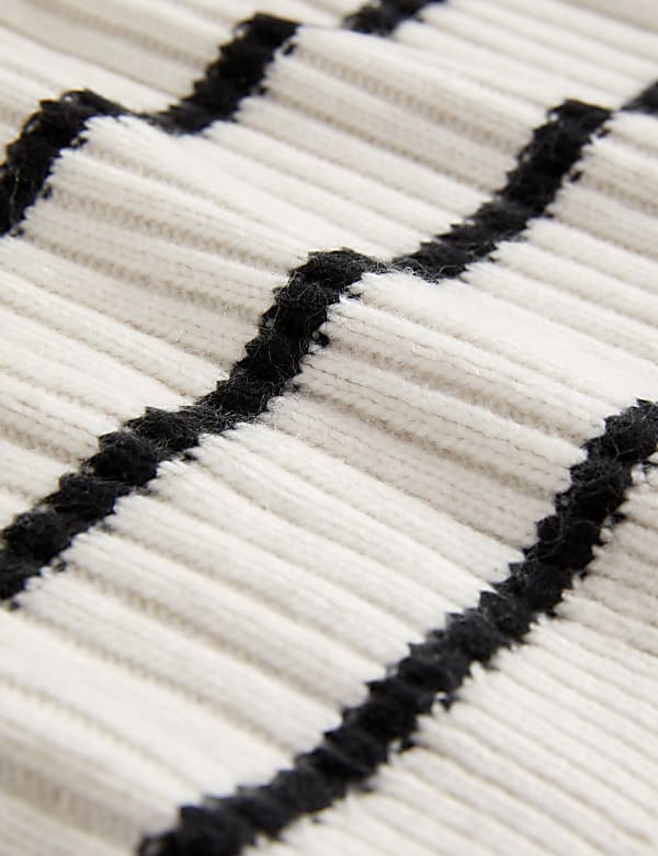Ribbed Striped Knitted Jumper