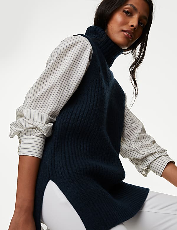 M&s black polo neck online
