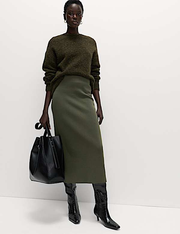 Knitted Midaxi Column Skirt - CH