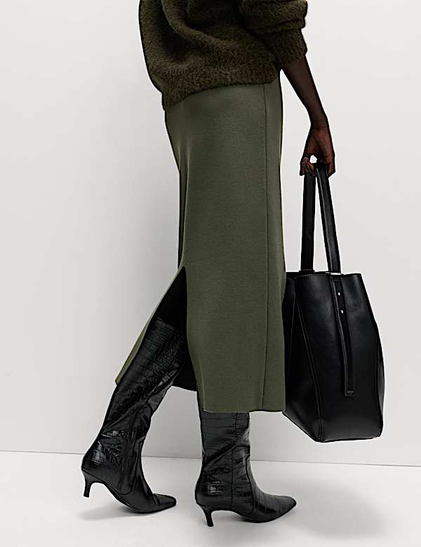 Knitted Midaxi Column Skirt - CH