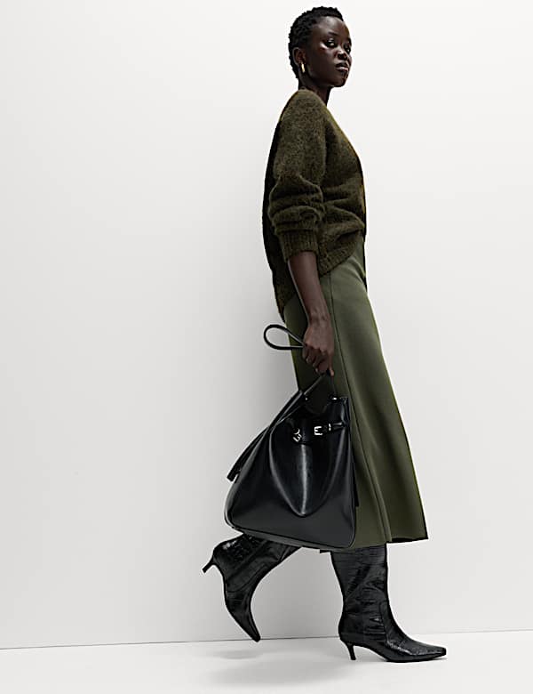 Knitted Midaxi Column Skirt - CH