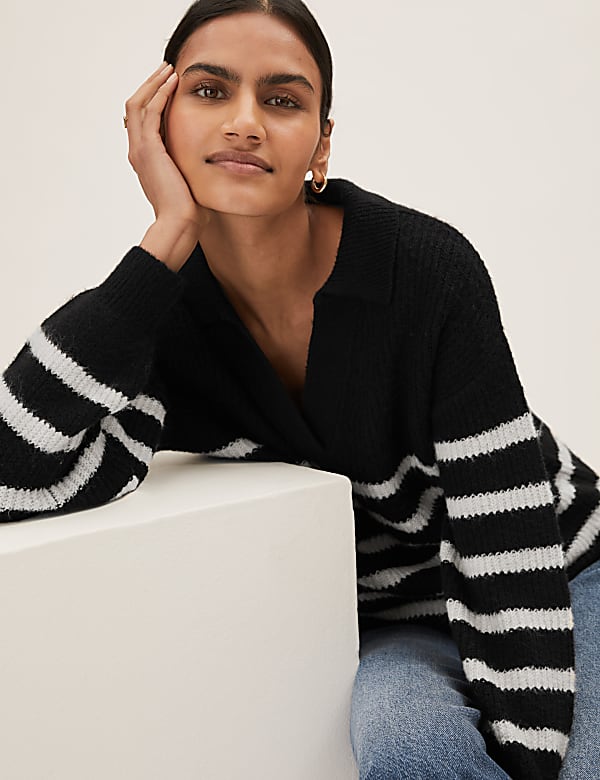 Buy Striped Collared Jumper at Marks Spencer