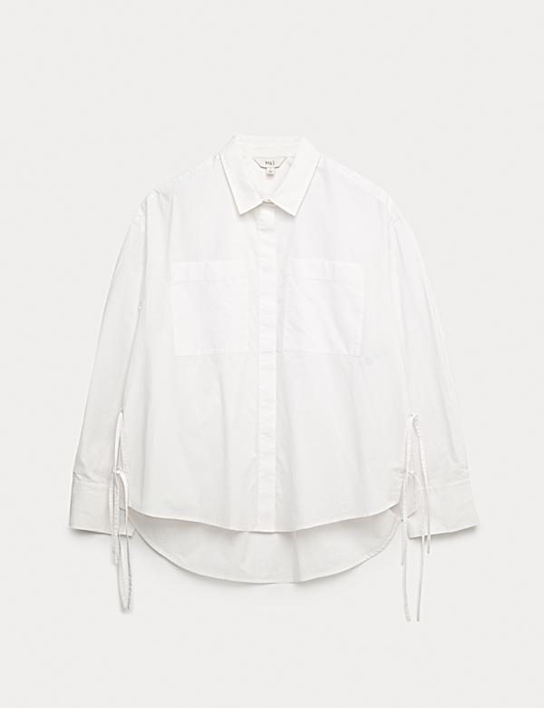 Chemise 100 % coton avec encolure nou&eacute;e sur le c&ocirc;t&eacute; - CH