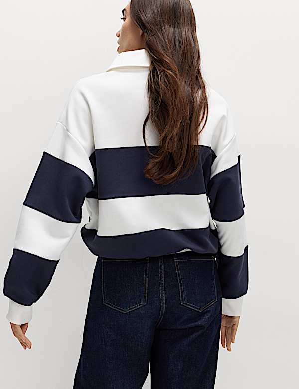 Katoenrijk rugbytrui met streepmotief - BE