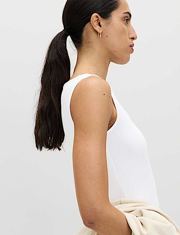 Cotton Rich Slash Neck Slim Fit Vest