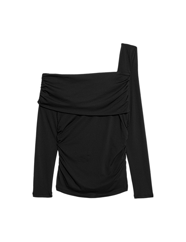 Jersey Asymmetric Neck Bardot Top