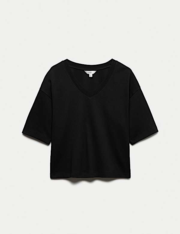Pure Cotton Heavyweight V-Neck Top - CA