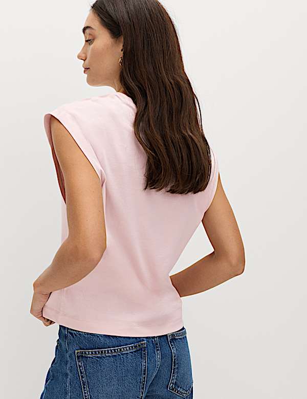 Pure Cotton Cap Sleeve T-Shirt