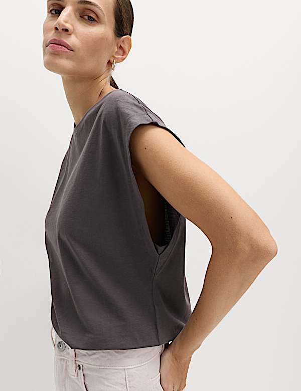 Pure Cotton Cap Sleeve T-Shirt