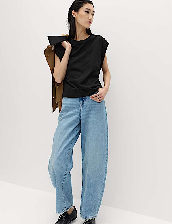 Pure Cotton Cap Sleeve T-Shirt