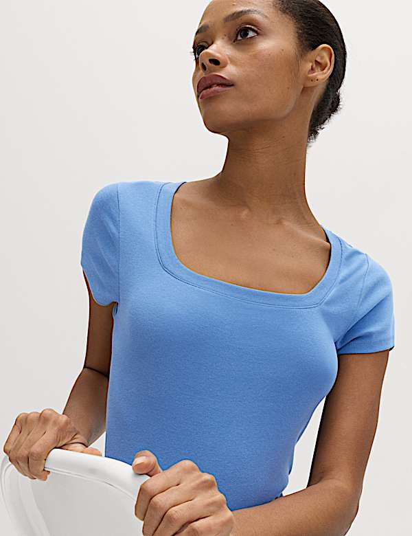 Cotton Rich Premium Square Neck Top