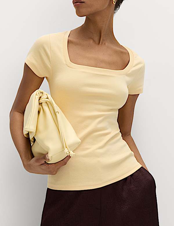Cotton Rich Premium Square Neck Top