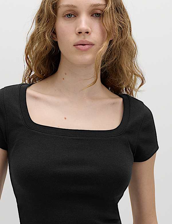 Cotton Rich Premium Square Neck Top