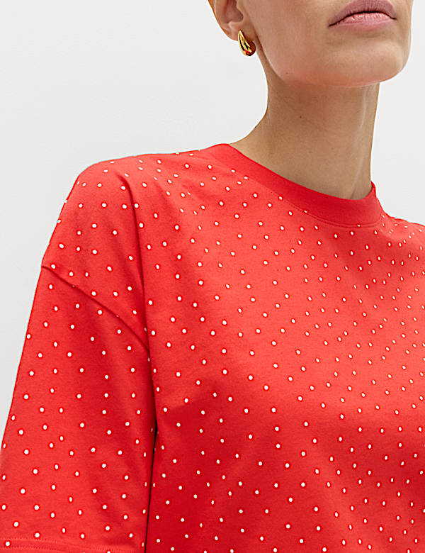 Pure Cotton Striped Relaxed Boxy T-Shirt - TW