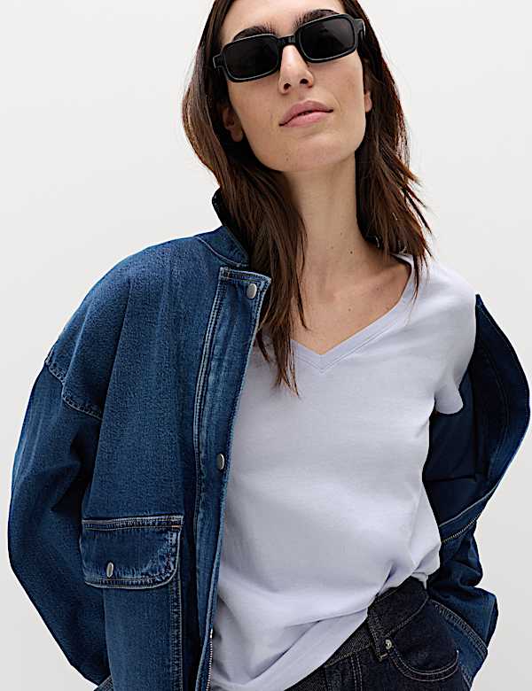 Pure Cotton V-Neck T-Shirt