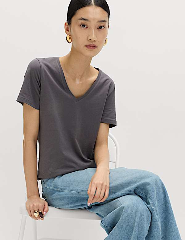 Pure Cotton V-Neck T-Shirt