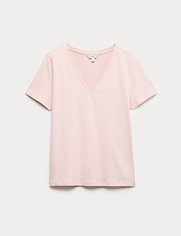 Pure Cotton V-Neck T-Shirt - CH