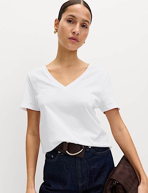 Pure Cotton V-Neck T-Shirt