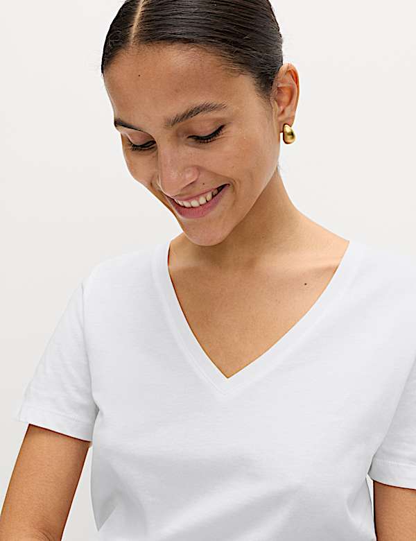 Pure Cotton V-Neck T-Shirt