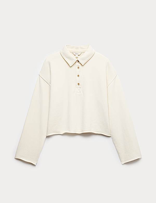 Pure Cotton Henley Sweatshirt - GR