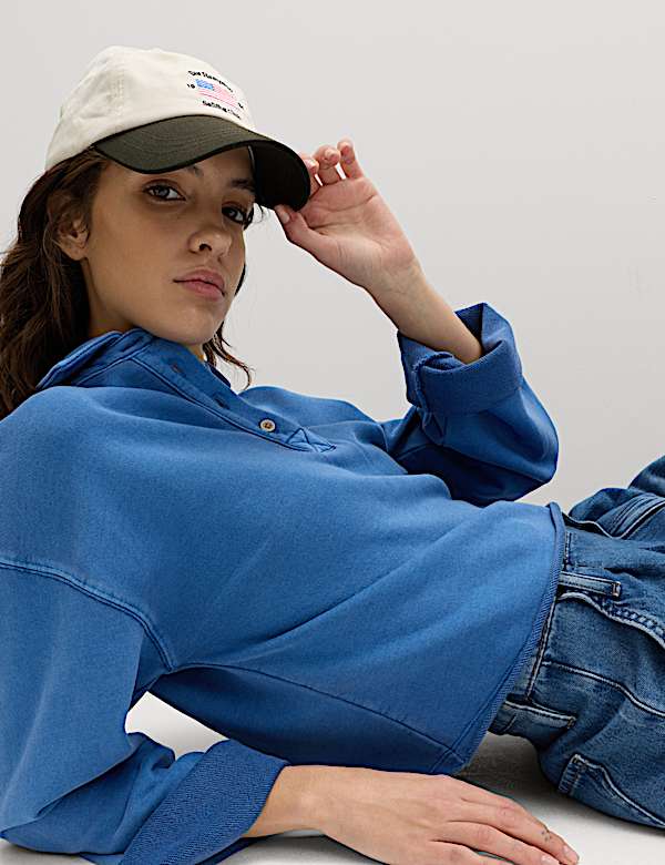 Sweat-shirt Henley 100 % coton - FR