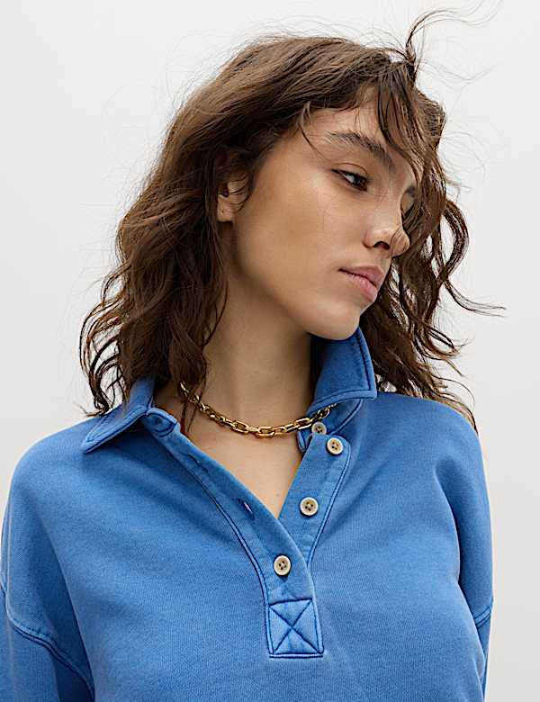 Sweat-shirt Henley 100 % coton - FR