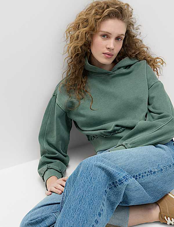 Pure Cotton Textured Hoodie - EE