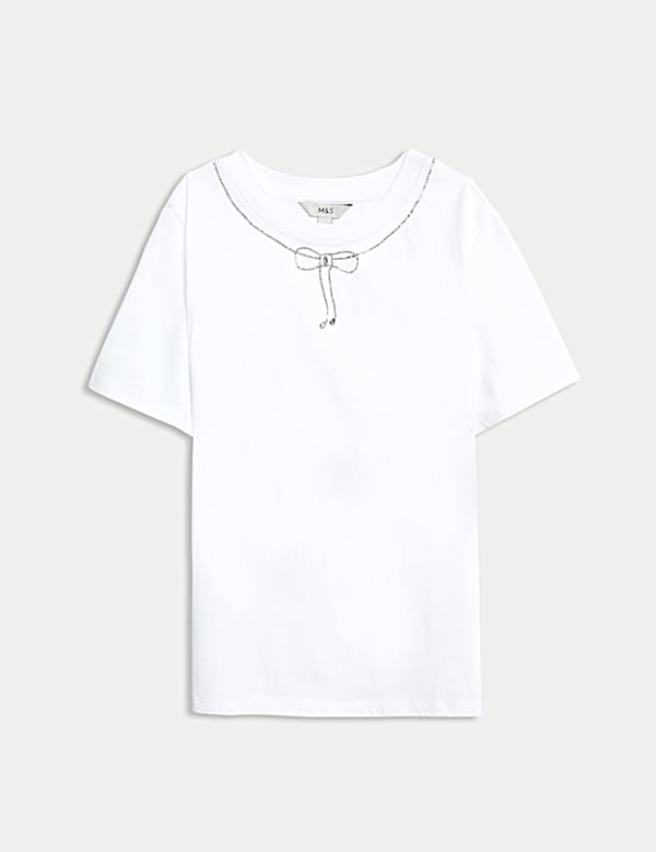 Kaus Oblong Berhiaskan Pita Katun Murni - ID