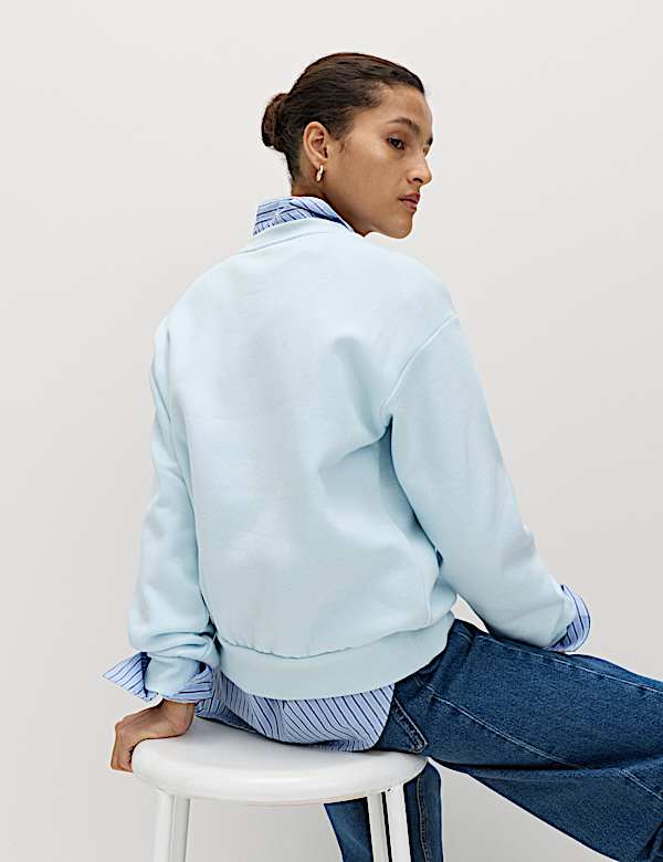 Cotton Rich Crew Neck Sweatshirt - DE