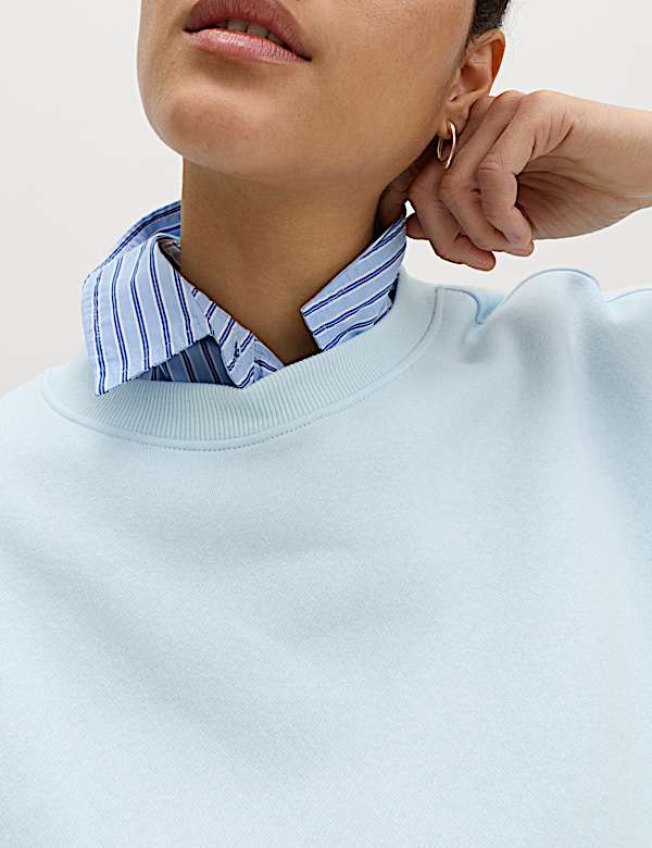 Cotton Rich Crew Neck Sweatshirt - DE