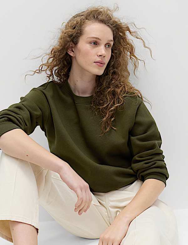 Cotton Rich Crew Neck Sweatshirt - CA