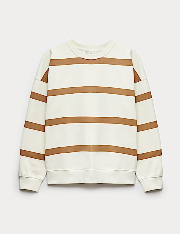 Cotton Rich Striped Long Sleeve Sweatshirt - JE
