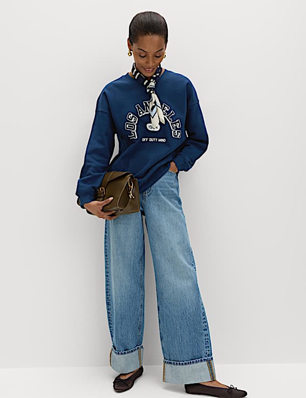 Cotton Rich Graphic Long Sleeve Sweatshirt - JP